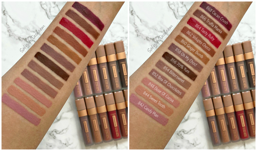 les chocolats l'oreal swatches